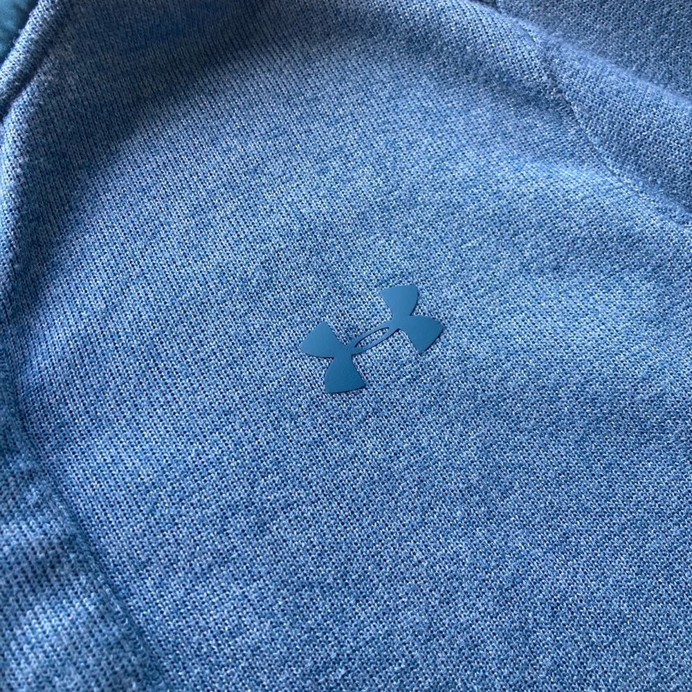 Under Armour Long Sleeve Blue Polo Shirt Men’s Size Small - Picture 2 of 4